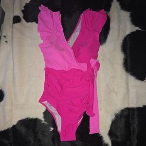 NEW Hot/Light Pink One Piece Swimsuit Sz Large